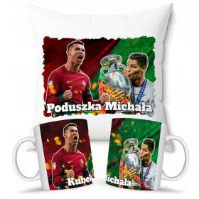    SET KISSEN + BECHER RONALDO CRISTIANO CR7 + NAMEN GESCHENK FÜR EINEN FAN