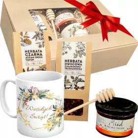    GESCHENKKORB-SET TEE-HONIG-BOX WEIHNACHTSGESCHENK WEIHNACHTEN Zp2