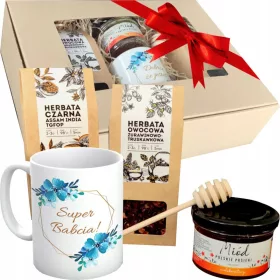    GESCHENKKORB, TEE-SET, HONIG-BOX, GESCHENK, GROSSMUTTERTAG, GROSSMUTTERTAG, Zp3