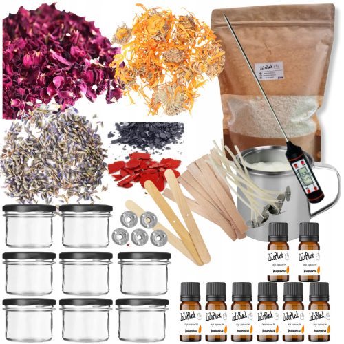 Kerzenzubehör Sojawachs-DIY-Kit zur Herstellung von Sojakerzen 8 + Anleitung zur Herstellung von Sojakerzen