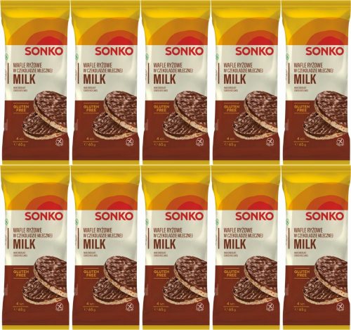 Sonko Reiswaffeln in Milchschokolade 65g (4 Stück) x10