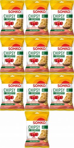 Knusprige Kichererbsen-Chips mit Paprikageschmack, 60g, 10-Pack von Sonko