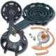 GROSSER RUNDER PROFESSIONELLER GAS-HOCKER AUS GUSSEISEN, 4 x KOCHERBRENNER 15 kW