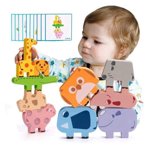  HOLZBLÖCKE TIERE MONTESSORI BILDUNGSPUZZLE