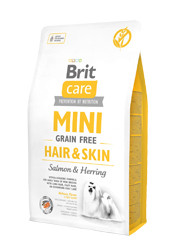  Brit Care Mini Hair Skin Hundetrockenfutter Lachs mit Hering 2 kg