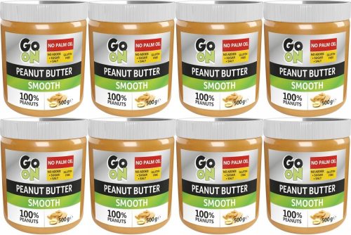 GO ON Smooth Erdnussbutter 500g x8 - Natürlich und proteinreich