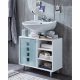 UNIVERSAL WEISSER WASCHBECKENSCHRANK MIT GLASTÜR 67X59cm
