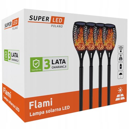  SuperLED Solarlampe, schwarz, 50 cm, 4 Stk.