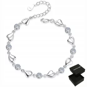  DAMEN-SILBER-HERZ-ARMBAND 925 SILBER GRAVUR
