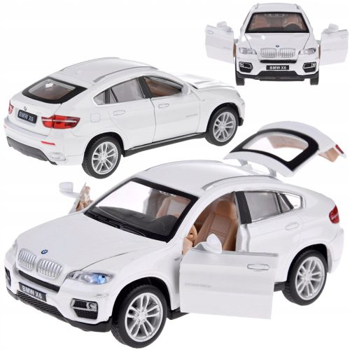  Metallauto BMW X6 Modell Maßstab 1:32 weiß SUV Licht Sound ZA4606