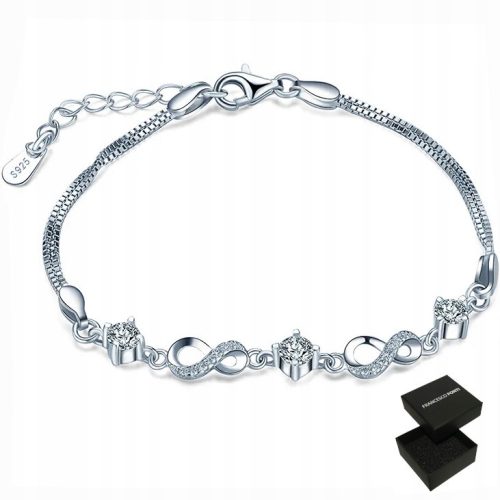  DAMEN-SILBERARMBANDKRISTALLE INFINITY 925 SILBERGRAVUR
