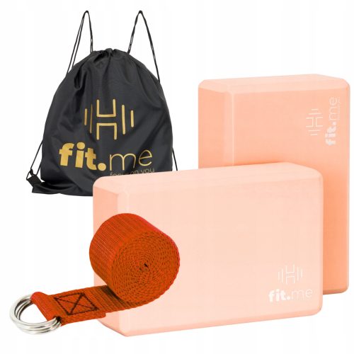  Fit.Me Yoga-Set, zwei Würfel, mit orange-rosa Gurt