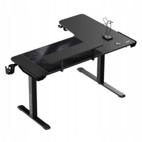    Ultradesk Winger Gaming-Schreibtisch, schwarz, elektrisch verstellbar