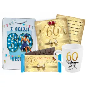  60. Geburtstagsgeschenk Frauen, Tasse, Schokolade, Wünsche