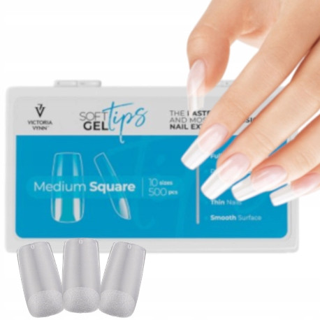  VICTORIA VYNN WEICHE GEL-SPITZEN MITTLERE QUADRATISCHE SPITZEN MITTLERE QUADRATISCHE SPITZEN 500 Stk