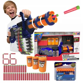    BATTERIEBETRIEBENE MINIGUN DART ZONE SCORPION GUN 36 ARTS 2 MAGAZINES 3 TA + Hasbro Nerf N-Strike Elite Darts 30 Stk