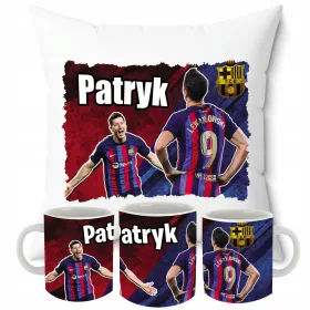    SET KISSEN + LEWANDOWSKI BECHER + NAME RL9 ROBERT FUSSBALLGESCHENK