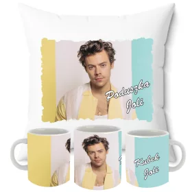    SET KISSEN + HARRY STYLES BECHER + GEBURTSTAGGESCHENK MIT IHREM NAMEN FÜR EINEN FAN
