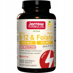   Jarrow Methyl B-12 & Methyl Folate: Vitamin B-Komplex für Gehirn, Blut und Hormone