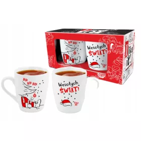  Set mit 2 Tassen – Frohe Weihnachten – Ho Ho Ho