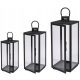 LATERNEN, LAMPEN, GARTENKERZENSTÄNDER, GRANES, 3ER-SET, MATTSCHWARZ