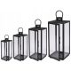 LATERNEN, LAMPEN, GARTENKERZENSTÄNDER, KÖRNCHEN, 4ER-SET, MATTSCHWARZ
