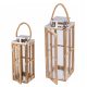  LATERNEN, LAMPEN, GARTENKERZENSTÄNDER, HOLZKERZEN-SET, 3-tlg.