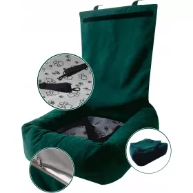  Transporter Velvet Hundeautositz, grün, polnisches Produkt