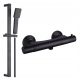 Aveeo Borg Aufputz-Duschset + Reihe TERMO 01-BL schwarze Duscharmatur