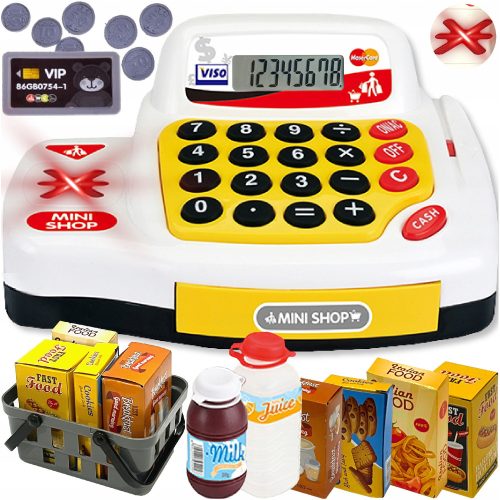  Shop-Registrierkasse für Kinder, PÄDAGOGISCHER RECHNER, SCANNER + Zubehör