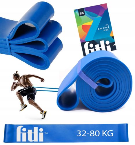 WIDERSTANDSGUMMI FÜR ÜBUNGEN POWERBAND Trainingsbänder BLAU STARK 32-80kg