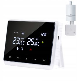   Drahtloser programmierbarer Funkthermostat RF WIFI für den Kessel Weiß