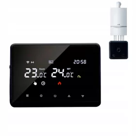    Digitaler WLAN-Funkthermostat TUYA, Stromversorgung über USB oder Batterie, schwarz