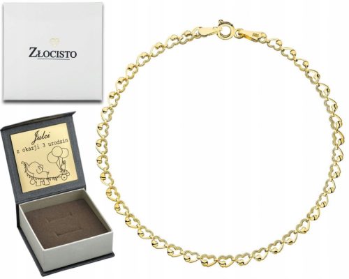 GOLDARMBAND MIT HERZEN IN 585 GRAVUR GESCHENK FÜR FRAUEN