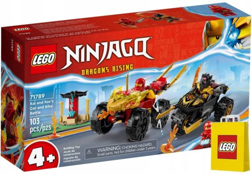  LEGO Ninjago Kai und Ras im Auto-Fahrrad-Duell 71789 + LEGO Papiertüte