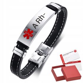  Gesticktes Armband mit medizinischem Schild, BLUTTYP