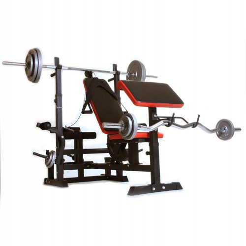  Große, verstellbare Trainingsbank mit MULTI-GYM-Prediger