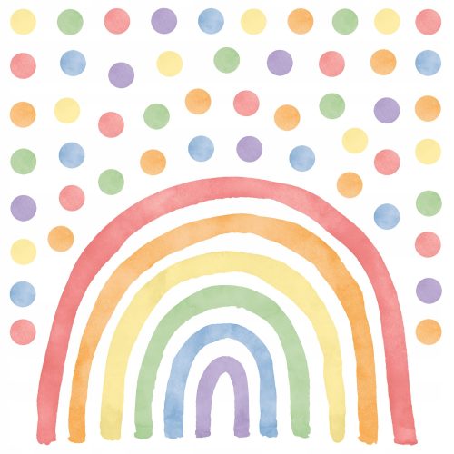  Wandaufkleber für Kinder Klassische bunte Regenbogenpunkte