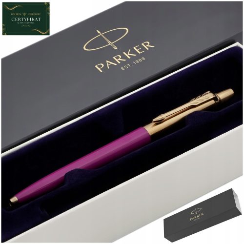  ELEGANTER GOLDKUGELSCHREIBER PARKER MAGENTA 24 KARAT + GESCHENKKARTIFIKAT