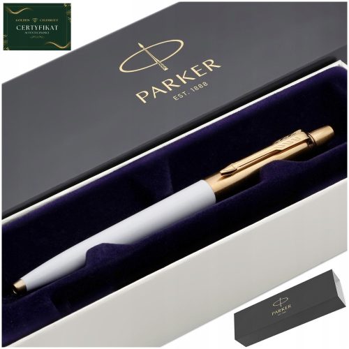  ELEGANTER GOLD PARKER KUGELSCHREIBER WEISS 24 KARAT + GESCHENKKARTIFIKAT