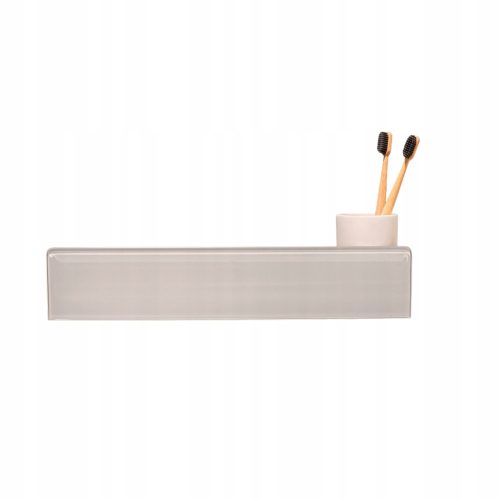 Badezimmerregale Badezimmerregal aus Glas für Spiegel ISLA 60 cm Weiß/Grau