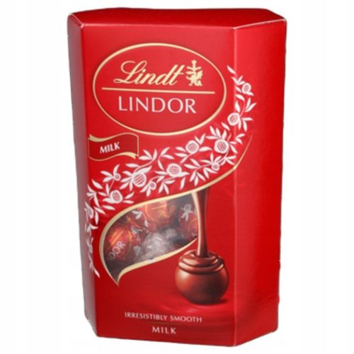 Lindt LINDOR Milchschokoladen-Pralinen mit zart schmelzendem Kern, 200g