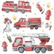  Wandaufkleber Feuerwehr Feuerwehrauto Feuerwehrmann