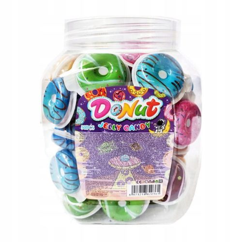 Donut Jelly Candy mit Fruchtfüllung, 50 Stück – Ideal für Partys und Geschenke