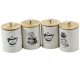Lebensmittelbehälter BEHÄLTER-SET 4-tlg. Kaffee-Tee-Zucker-Salz-SET AUS WEIßEN BEHÄLTERN