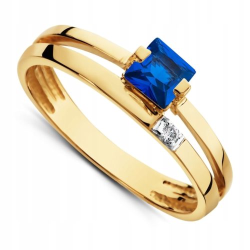 SAPHIR-VERLOBUNGSRING, PR.585-GOLD-EHERING, GRÖSSEN 8-23