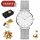  SILBERNE DAMEN-ARMBANDUHR AN EINEM SILBERNEN ARMBAND ALS GESCHENK FÜR MUTTER