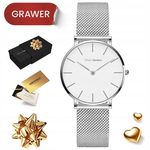  SILBERNE DAMEN-ARMBANDUHR AN EINEM SILBERNEN ARMBAND ALS GESCHENK FÜR MUTTER