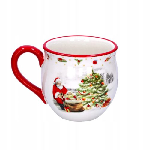  Dekorativ bemalte Weihnachtstasse mit Weihnachtsmann