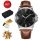  HERREN-LEDERUHR, BRAUN, 925er LEDER, MIT ARMBAND, GESCHENK FÜR DEN VATI DES FREUNDES